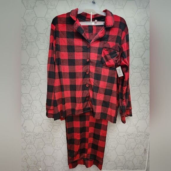 Nwt Joyspun Women's Velour Knit Pajama Set, 2-Piece,Size 3X 22W/24W - Picture 4 of 8